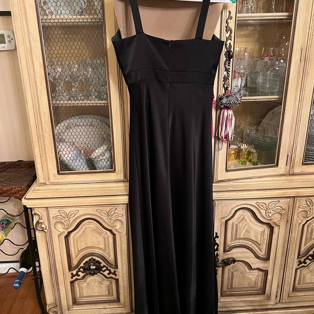 Vintage Black Satin dress Size 10